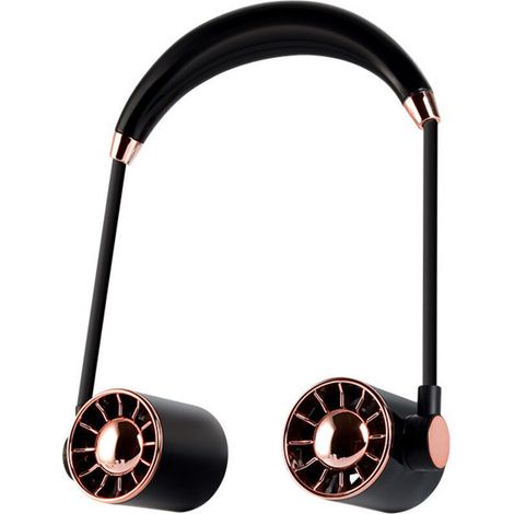 Bardusch Usb-wiederaufladbarer, Tragbarer Nackenventilator, Leise, Ideal Für Reisen, Outdoor-aktivitäten Und Büro, Schwarz