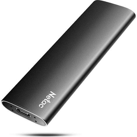 Netac 250 Gb Externe Ssd Usb 3.2 Gen 2 Tragbare Festplatte Geschwindigkeit Bis Zu 550 Mb/s (10 Gbit/s, Typ-c, Aluminium)
