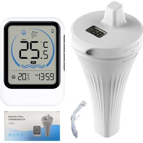 Schwimmbadthermometer, Schwimmbadthermometer Mit Großem Lcd-display, Ip67 Wasserdicht, Schwimmendes Thermometer Für Schwimmbad, Whirlpool, Spa, Badewanne, Fischteich