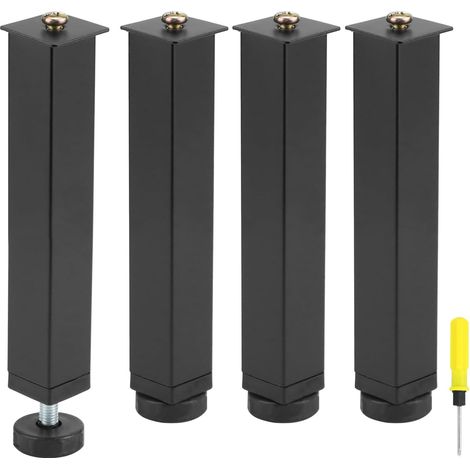 4er-set Verstellbare Beine (20–22 Cm) Für Lattenroste – Aus Robustem Stahl – Inklusive Schrauben