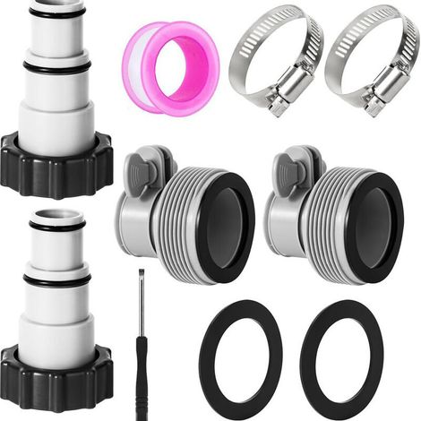 Intex Pumpenadapter-set – 1,25" Auf 1,5" – Inklusive Adapter, Dichtungen, Klemmen Und Werkzeug