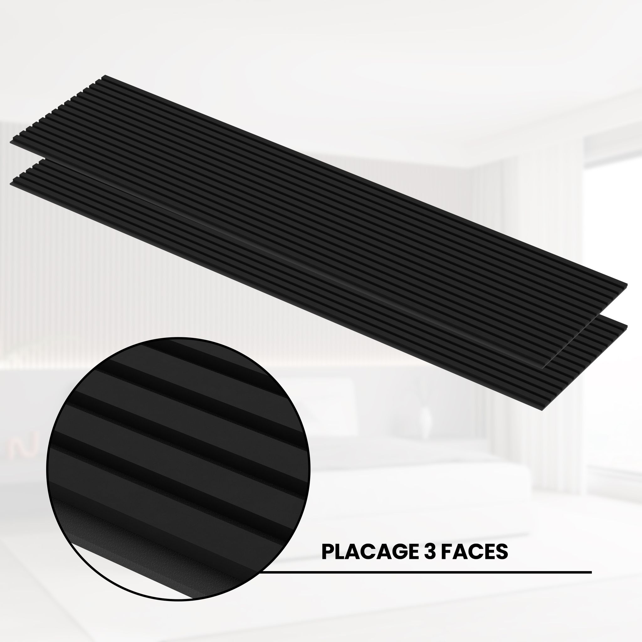 Akustikpaneele Schwarze Eiche 240 Cm X 60 Cm 2er-set Dreiseitig Echtholzfurnier