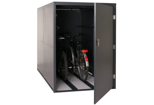 PROREGAL Fahrradgarage 2er 160x113x209cm Abschließbar Metall Anthrazit