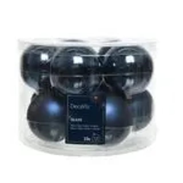 Kaemingk Weihnachtsbaumkugeln Glas 6 cm 10 Stueck Blau