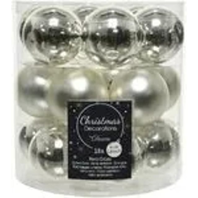 Kaemingk Weihnachtsbaumkugeln Glas 4 cm Silber 18 Stueck