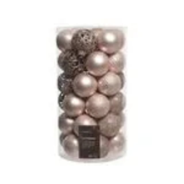 Kaemingk Weihnachtsbaumkugeln Kunststoff Ornamente 6 cm 37 Stueck Rosa Mix