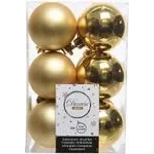 Kaemingk Weihnachtsbaumkugeln Bruchfest 6 cm 12 Stueck HellGold