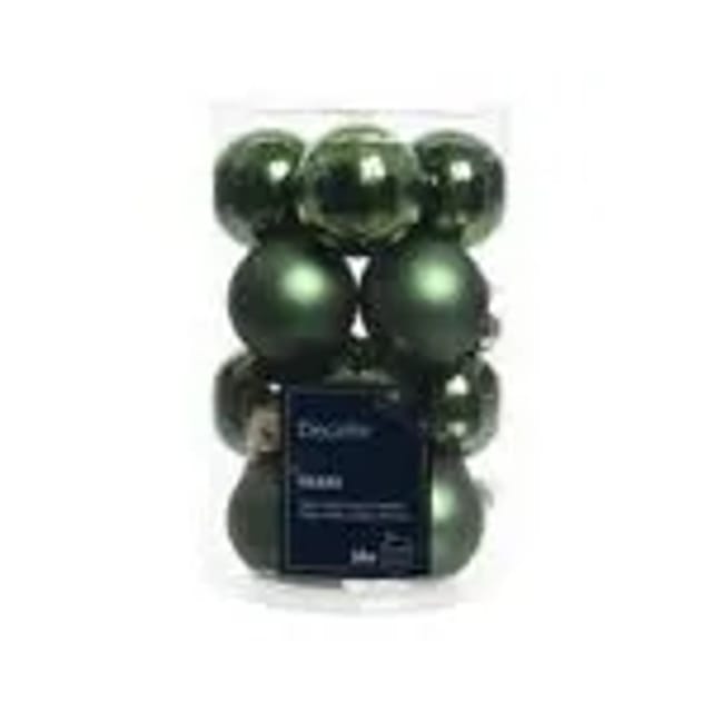 Kaemingk Weihnachtsbaumkugeln Glas 3,5 cm 16 Stueck PinienGruen