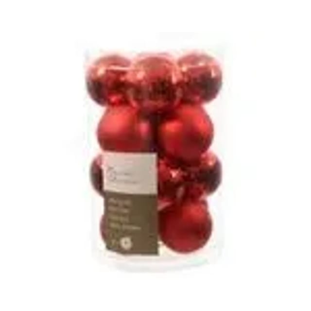 Kaemingk Weihnachtsbaumkugeln Glas 3,5 cm 16 Stueck Rot