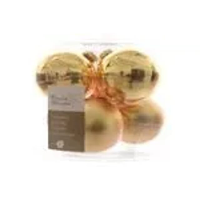 Kaemingk Weihnachtsbaumkugeln Glas 8 cm 6 Stueck Gold Matt Glanz