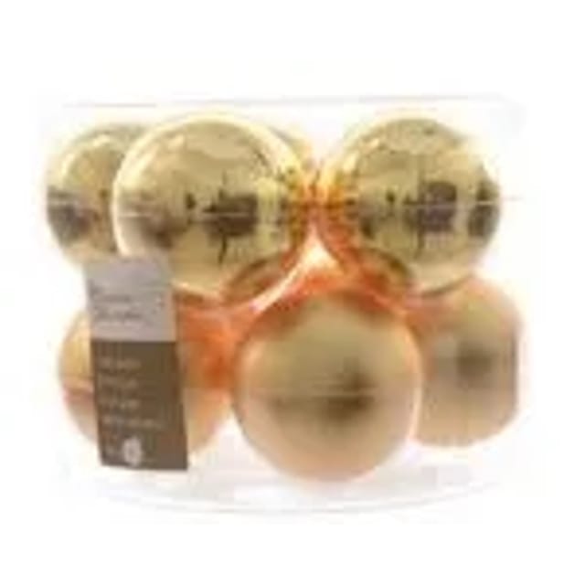 Kaemingk Weihnachtsbaumkugeln Glas 6 cm 10 Stueck Gold Matt Glaenzend