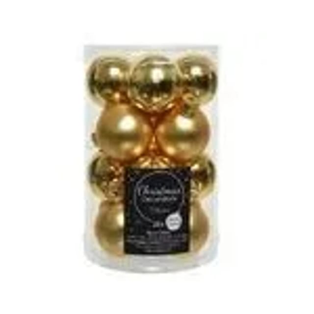 Kaemingk Weihnachtsbaumkugeln Glas 3,5 cm 16 Stueck Gold Glanz