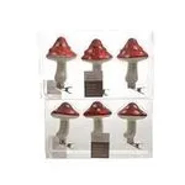 Kaemingk Baumschmuck Pilz Pilzkappe 3er Set Glaspilz Mit Clip