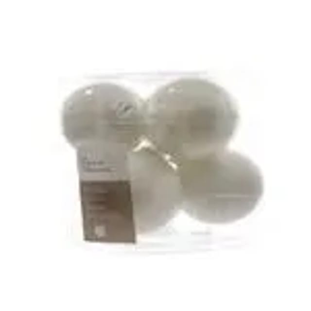 Kaemingk Weihnachtsbaumkugeln Glas 8 cm 6 Stueck Winterweiss Emaille Matt