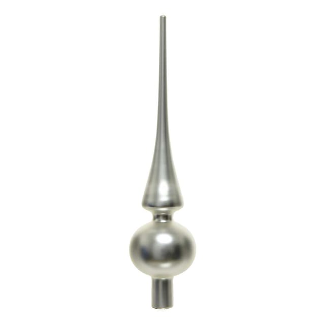 Kaemingk Christbaumschmuck Christbaumspitze Glas 6 x 26 cm Silber Matt