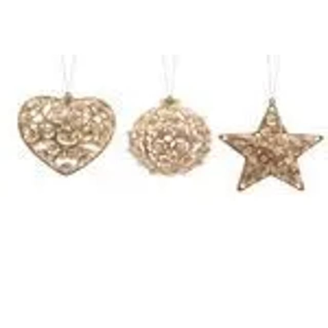Kaemingk Christbaumschmuck Perlen Weihnachtskugeln Herz Kugel Stern 1 Stueck