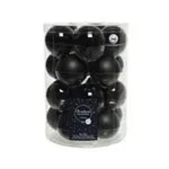 Kaemingk Weihnachtsbaumkugeln Glas 6 cm 20 Stueck Schwarz Glaenzend Matt
