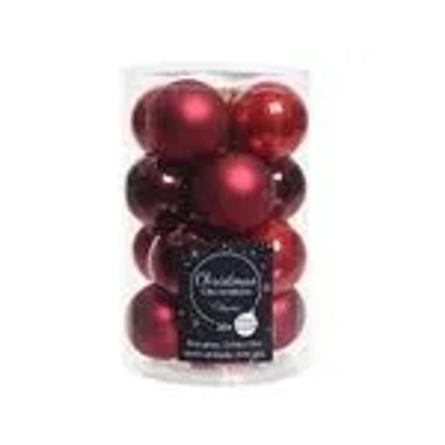 Kaemingk Weihnachtsbaumkugeln Glas 3,5 cm 16 Stueck Rot Matt Glanz