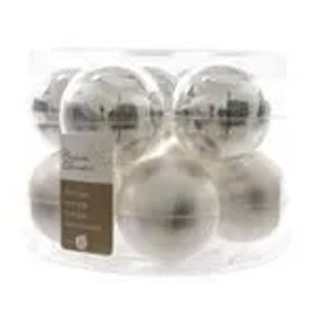 Kaemingk Weihnachtsbaumkugeln Glas 6 cm 10 Stueck Silber Matt Glaenzend