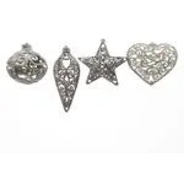 Kaemingk Baumhaenger Baumschmuck Christbaumschmuck Silber Weihnachtskugeln Stueck