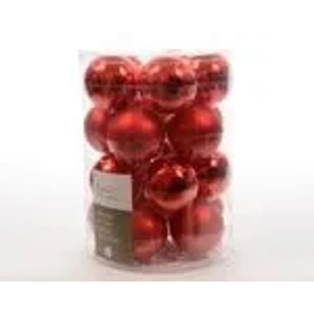 Kaemingk Weihnachtsbaumkugeln Glas 6 cm 20 Stueck Weihnachtsrot Glaenzend Matt