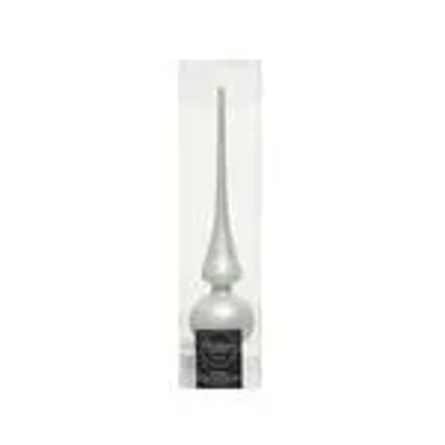 Kaemingk Christbaumschmuck Christbaumspitze Glas 6 x 26 cm Winterweiss Matt