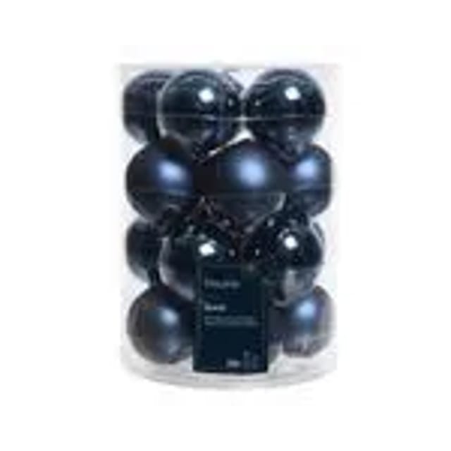 Kaemingk Weihnachtsbaumkugeln Glas 6 cm 20 Stueck Blau Glanz Matt