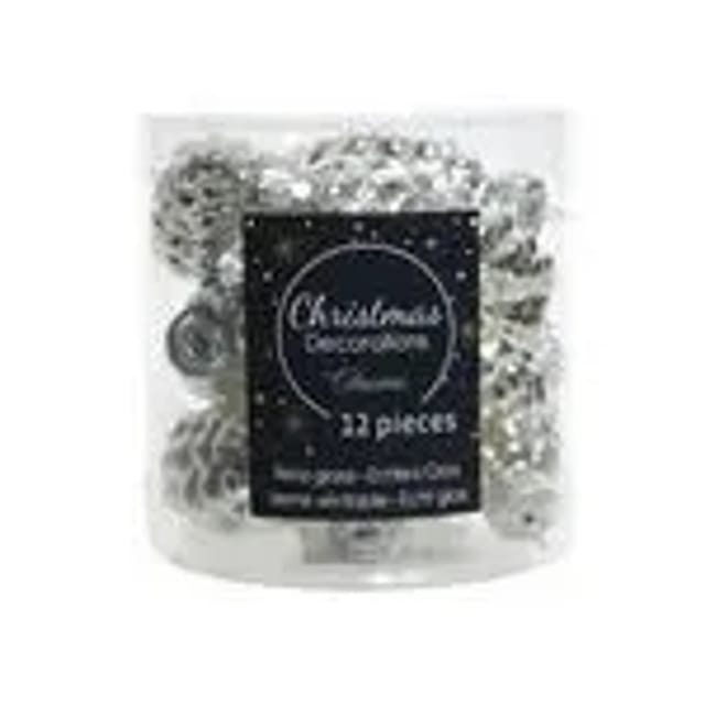 Kaemingk Christbaumschmuck Zapfen Glas 2,5 cm Laenge 6 cm 12 Stueck Silber
