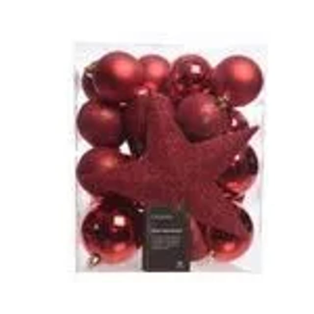 Kaemingk Weihnachtsbaumkugeln Bruchfest 8 cm 33 Stueck in der Farbe Rot