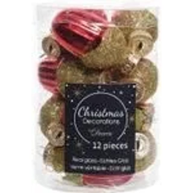 Kaemingk Christbaumschmuck Eichel Glas 3 cm x 4 cm 12 Stueck Rot Gold