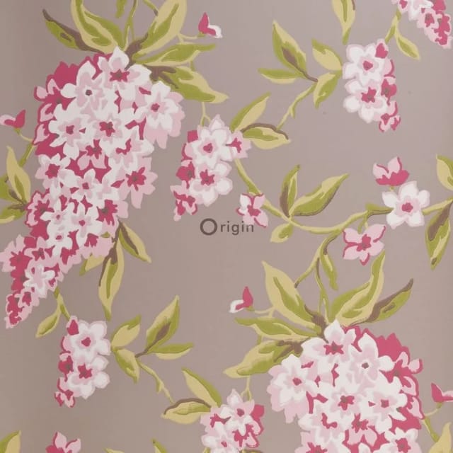 Origin Luxury Wallcoverings Tapete Glyzinien Taupe Und Aubergineviolett 52 Cm X 1005 Cm 307137