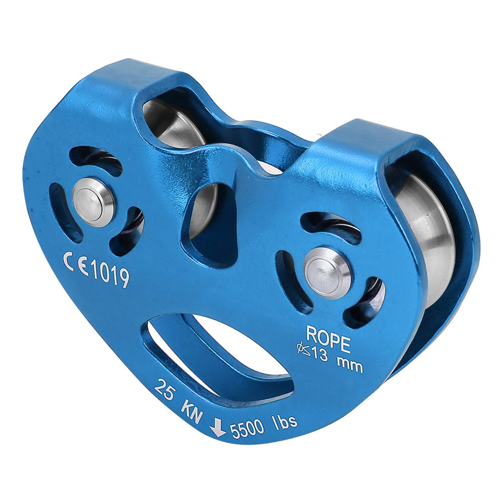 Hochleistungsfähige 25-kn-einfachumdrehungs-heberolle Aus Aluminiumlegierung Für Kletter- Und Schwerlastarbeiten (blau)