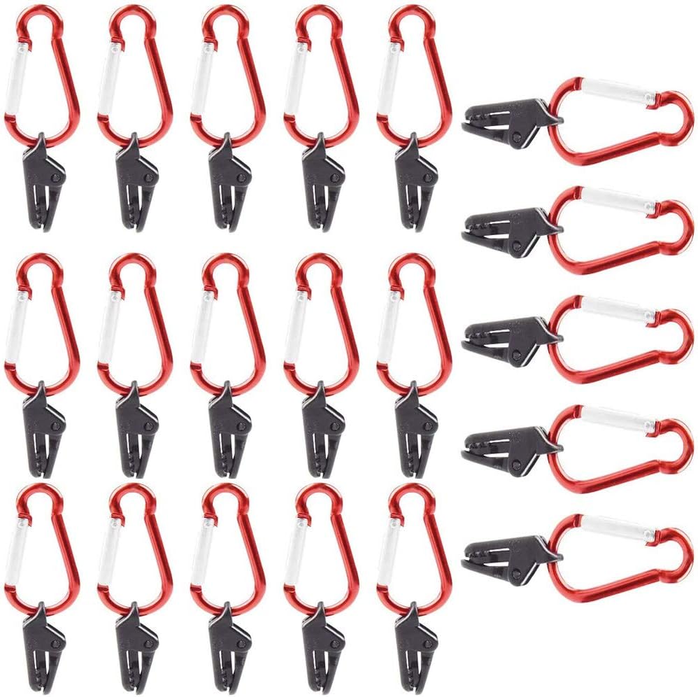20 Zeltclips Aus Kunststoff Und Aluminiumlegierung Mit Aluminiumverschlüssen, Langlebig, Praktisch, Unauffällig, Rot