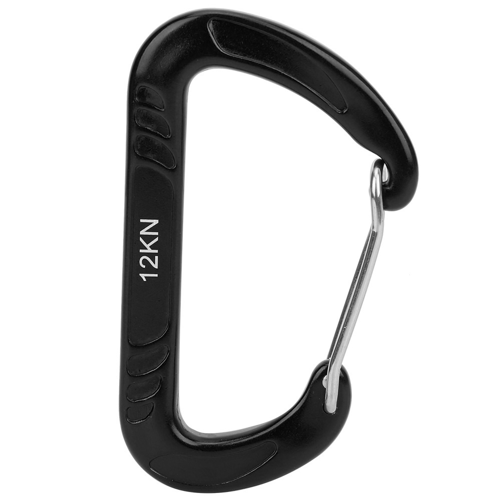 12kn Schnellverschluss-d-ring-karabiner Mit Federbelastetem Schnapper Für Fallschirmspringen Und Klettern (schwarz)