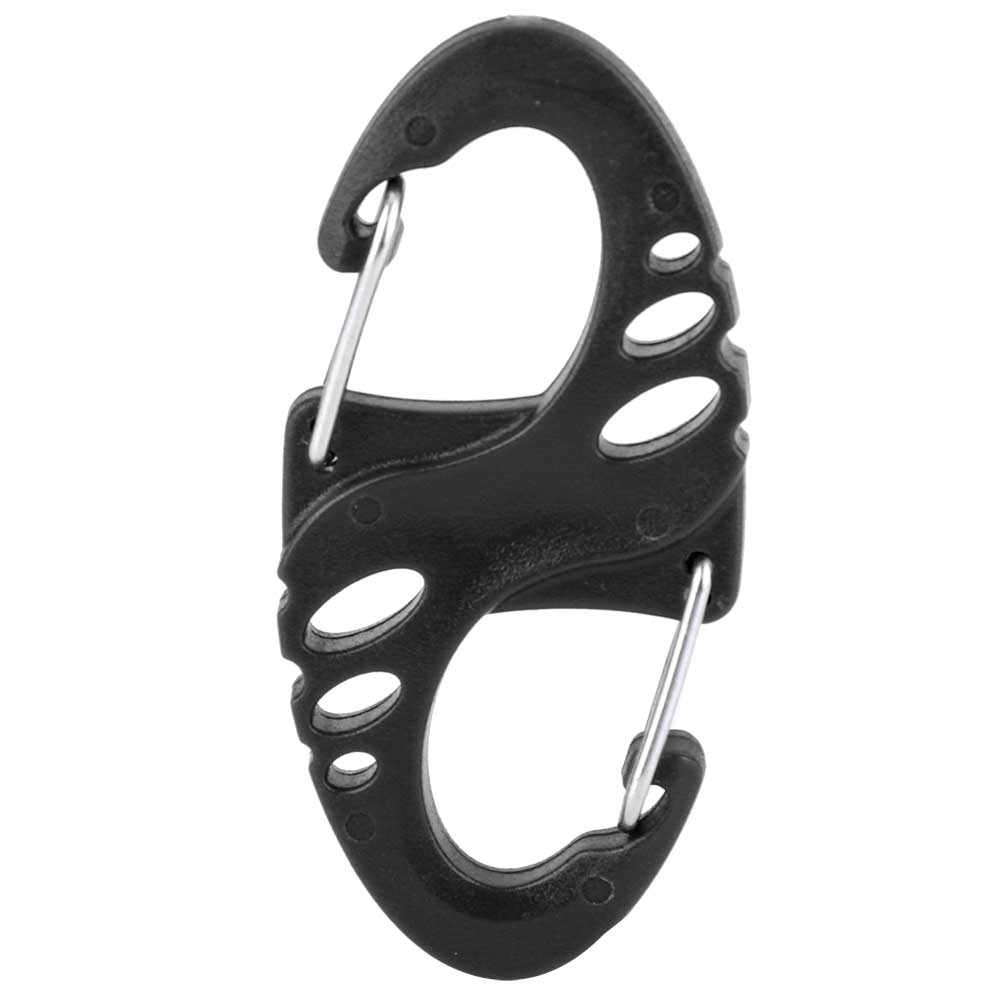 8-in-1 Schwarzer Karabiner Für Wandern, Camping, Klettern Und Survival
