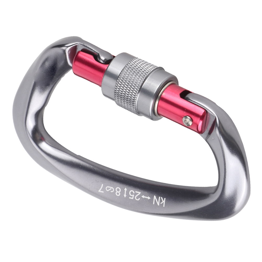Aluminium-d-ring-karabiner Zum Klettern Und Wandern - 25 Kn Aufhängehaken (grau)