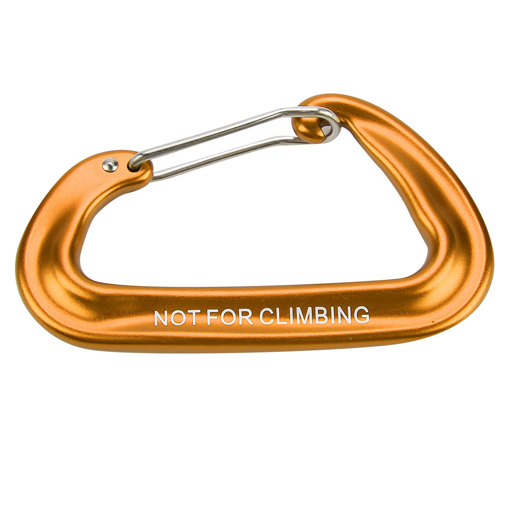 Karabiner Aus Aluminiumlegierung Mit Federbelastetem D-clip Für Outdoor-sportarten (gold)