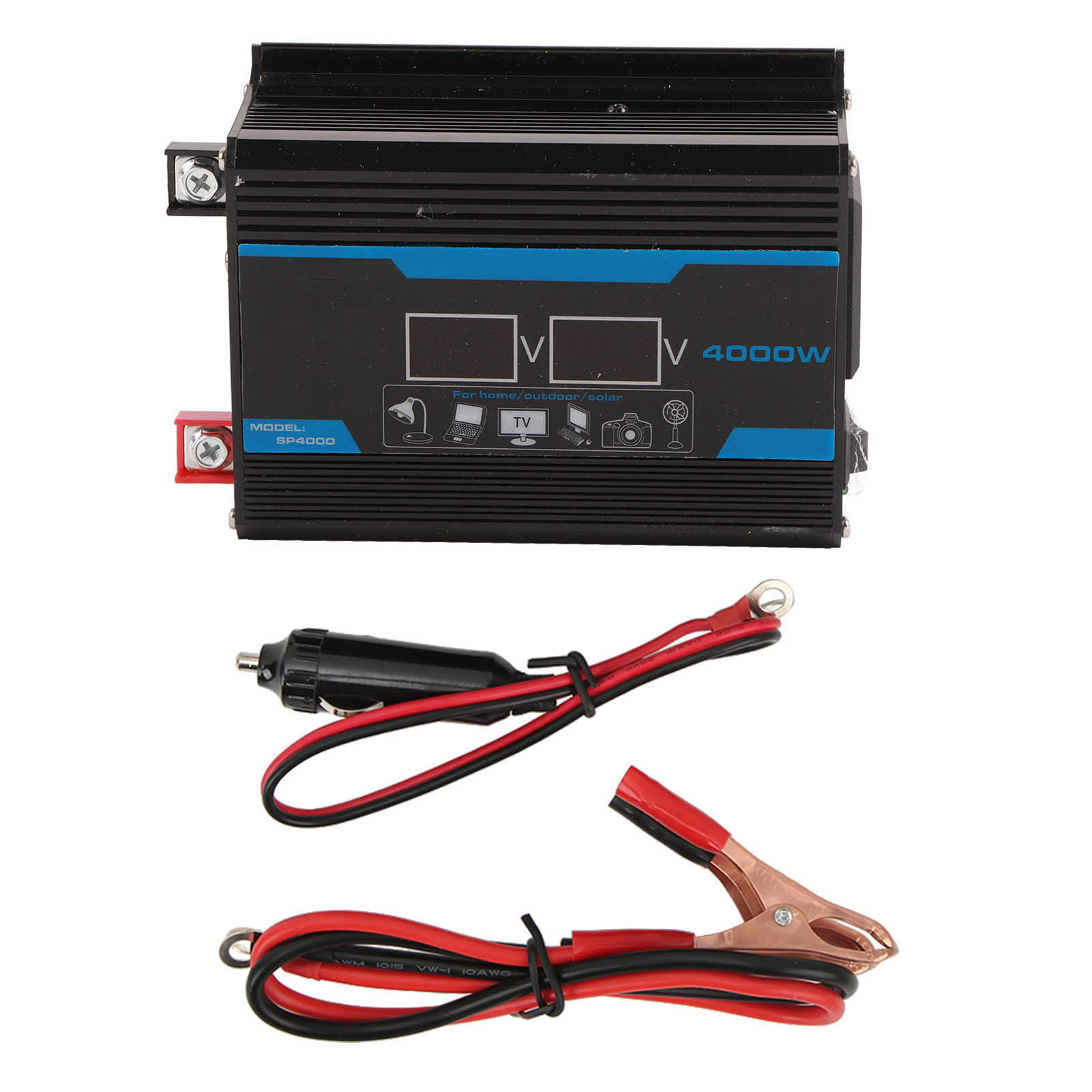 300-w-kfz-wechselrichter (12 V Auf 220 V) Mit Led-anzeige Und Usb-anschlüssen – Schwarz