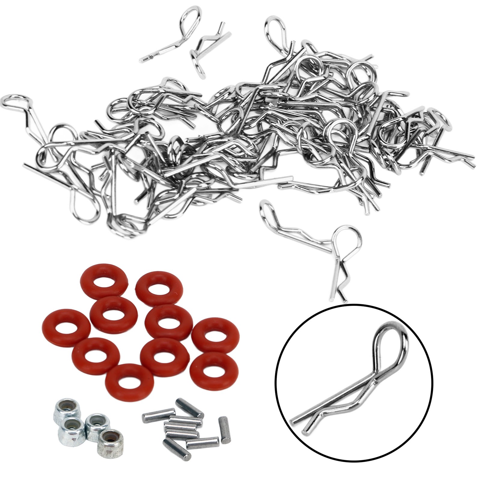 60 Stück Befestigungselemente Für Rc-car-karosserien, 12 Mm Länge, 0,6 Mm Durchmesser, Universalgröße 1/16 1/18, Silberfarbener Edelstahl
