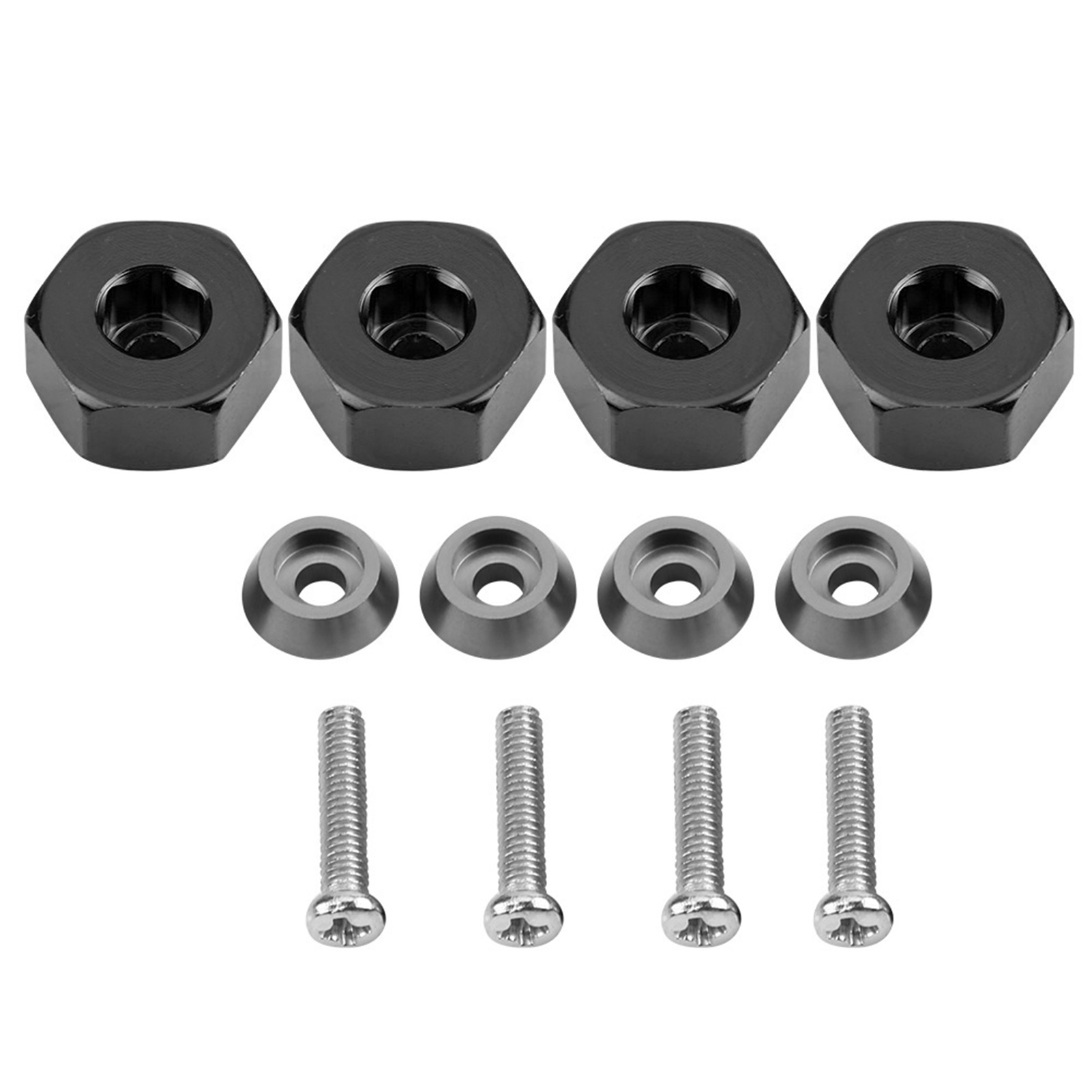 5-12 Mm Sechskantnabenadapter Aus Aluminiumlegierung Für Wpl 1634 Rc-truck (schwarz)