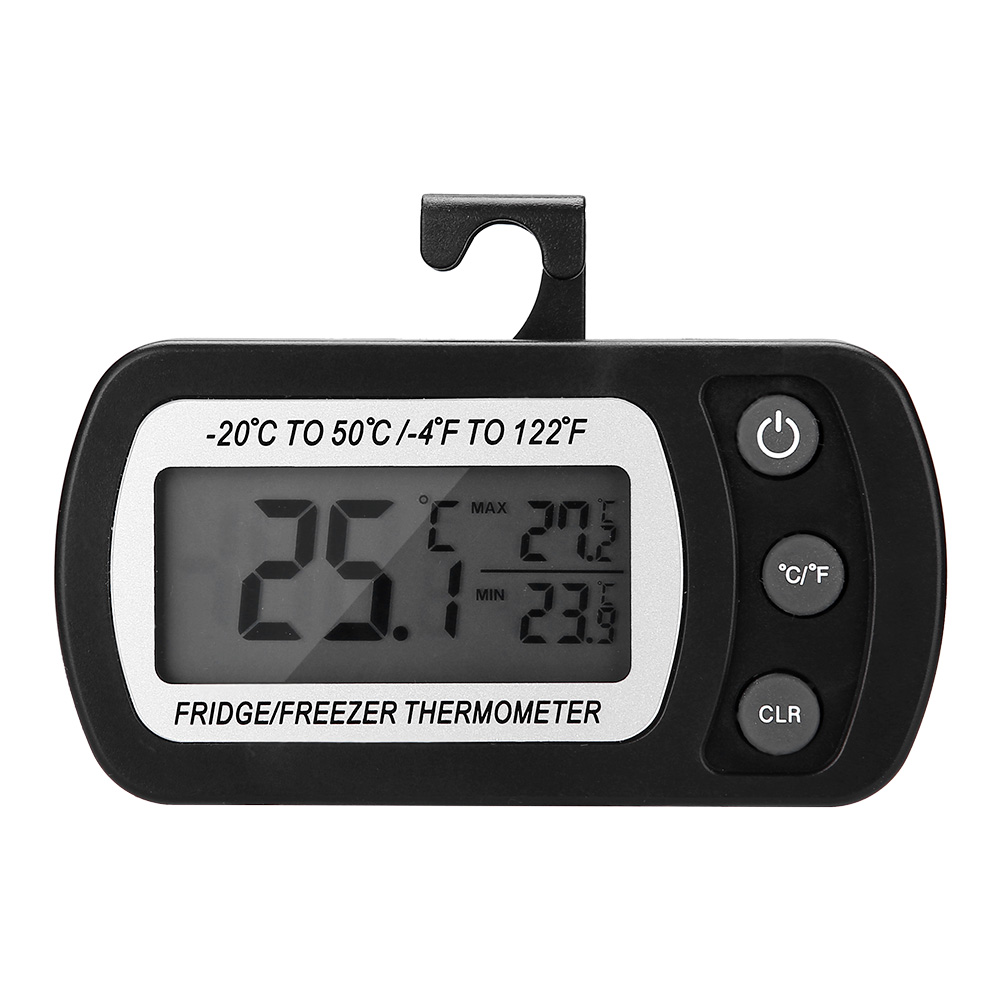 Digitales Thermometer Für Kühl- Und Gefrierschränke Mit Verstellbarem Ständer – Großes Schwarzes Lcd-display