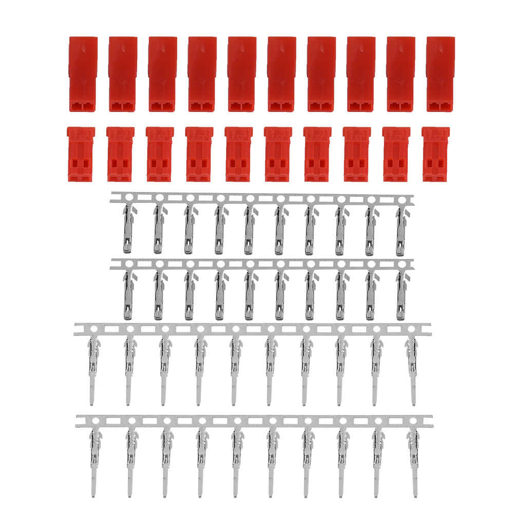 Jst-batteriestecker-set (weiblich Und Männlich) – Rotes Gehäuse Und Stifte (10 Paare)