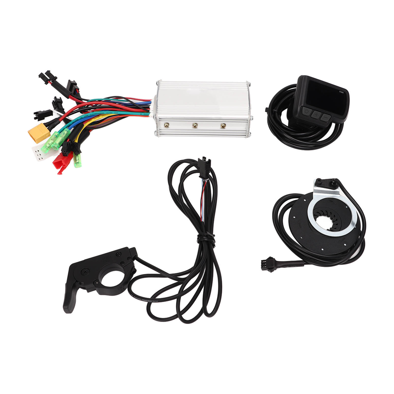 Elektrofahrrad-motorsteuerungs-kit, 3 Modi, Sinusförmig, 6 Röhren Mit Pas, Gasgriff Und Lcd-bildschirm Für Diy 24v/36v/48v