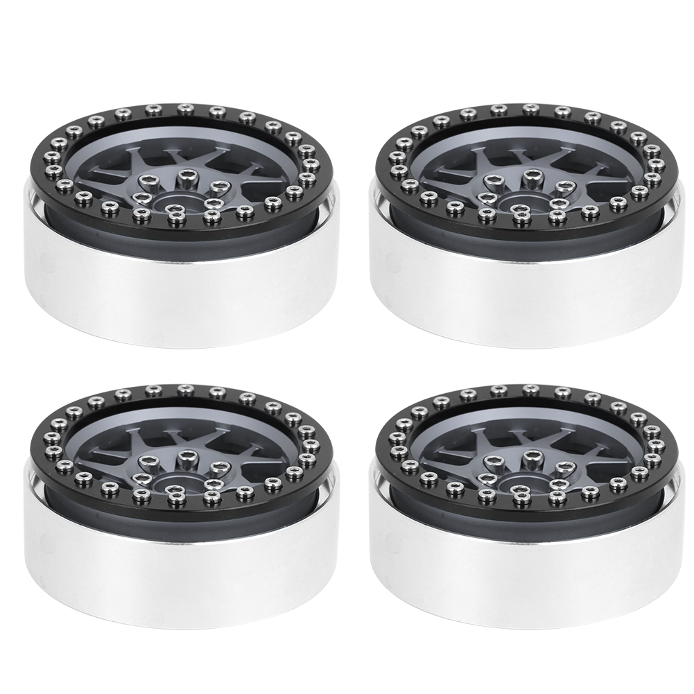Stück 2,2 Zoll Verbesserte Aluminiumfelgen Für Scx10 Trx4 1/10 Rc-cars, Schwarz + Titan