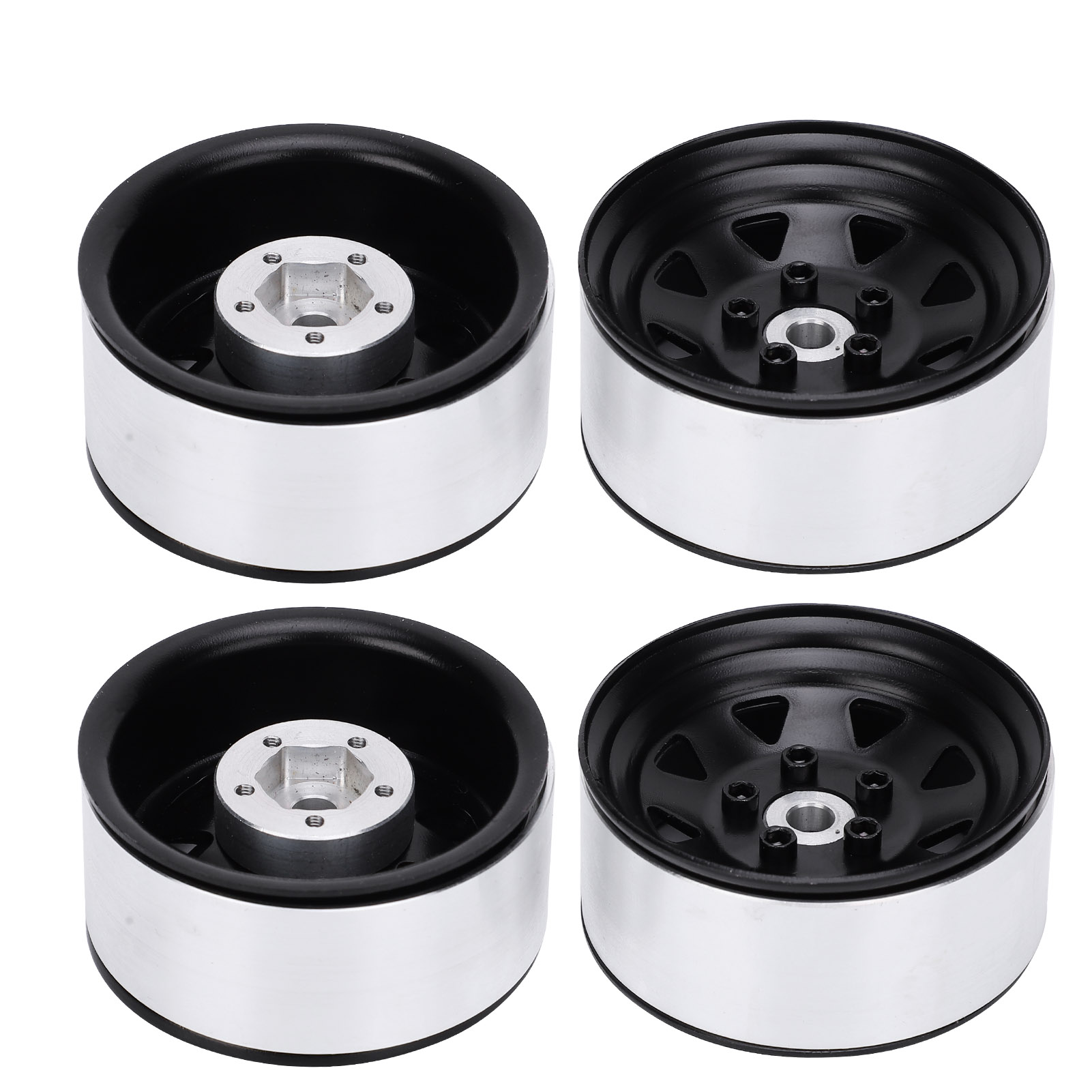 Stück 1,9" Aluminiumlegierungsfelgen Für 1/10 Rc Crawler Axial Scx10 Trx4 (schwarz)