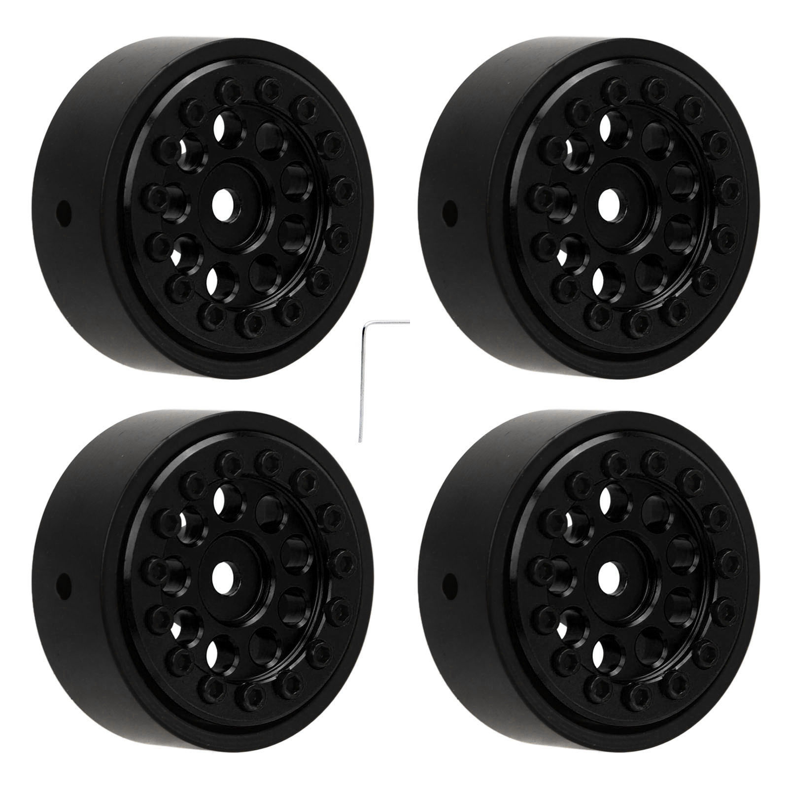 Stück 1,0 Zoll Schwarze Aluminiumlegierungsfelgen Für 1/24 Rc Offroad-auto Fms Fcx24