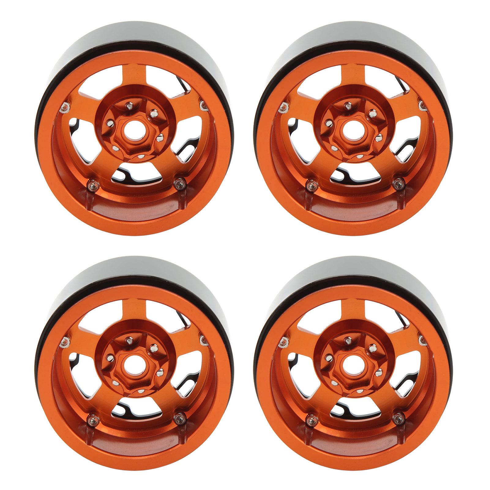 4-teilige Universal-nabe Aus Cnc-gefräster Aluminiumlegierung (2,2 Zoll), Hohe Verschleißfestigkeit, Für 1/10 Rc-modelle, Orange