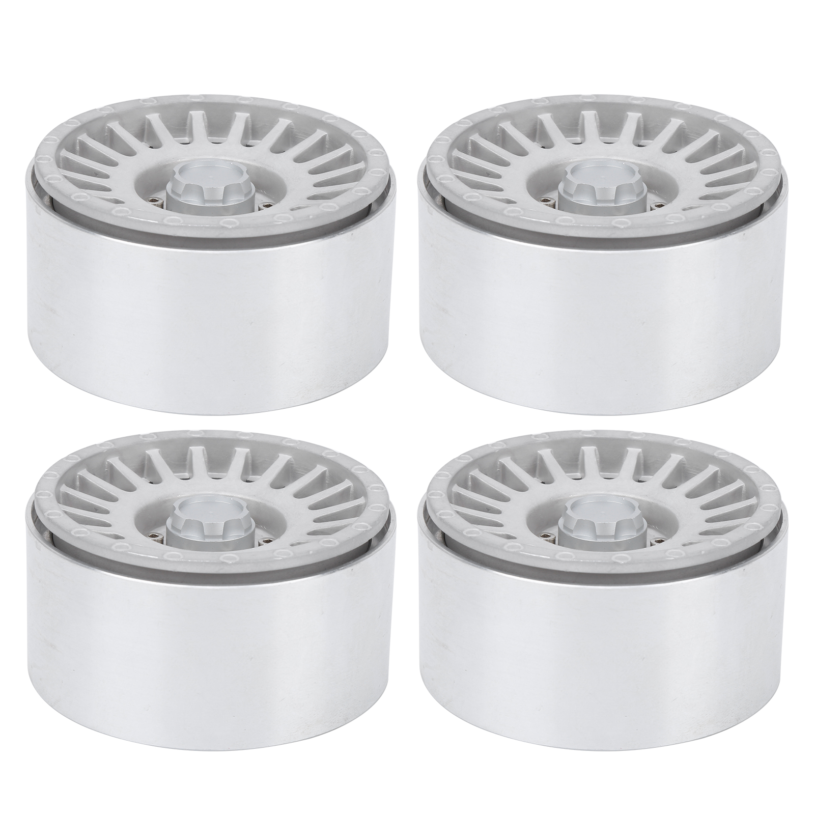 2,2-zoll-cnc-metallfelge Für 1/8- Und 1/10-rc-cars, Zubehör Für Offroad-fahrzeuge Und Crawler, Silberfarben