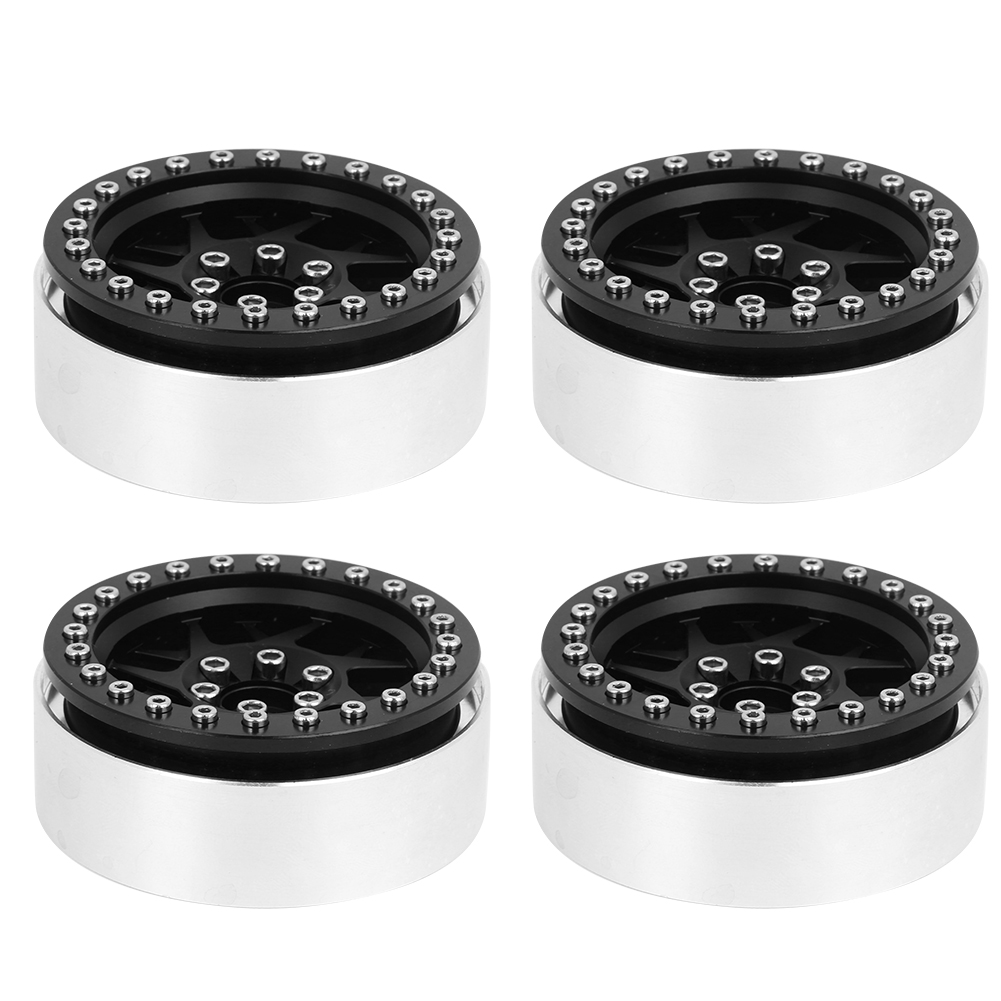 4-teilige Schwarze 2,2-zoll-metallfelge Für Scx10/d90/trx-4 – 1/10 Rc-crawler-zubehör
