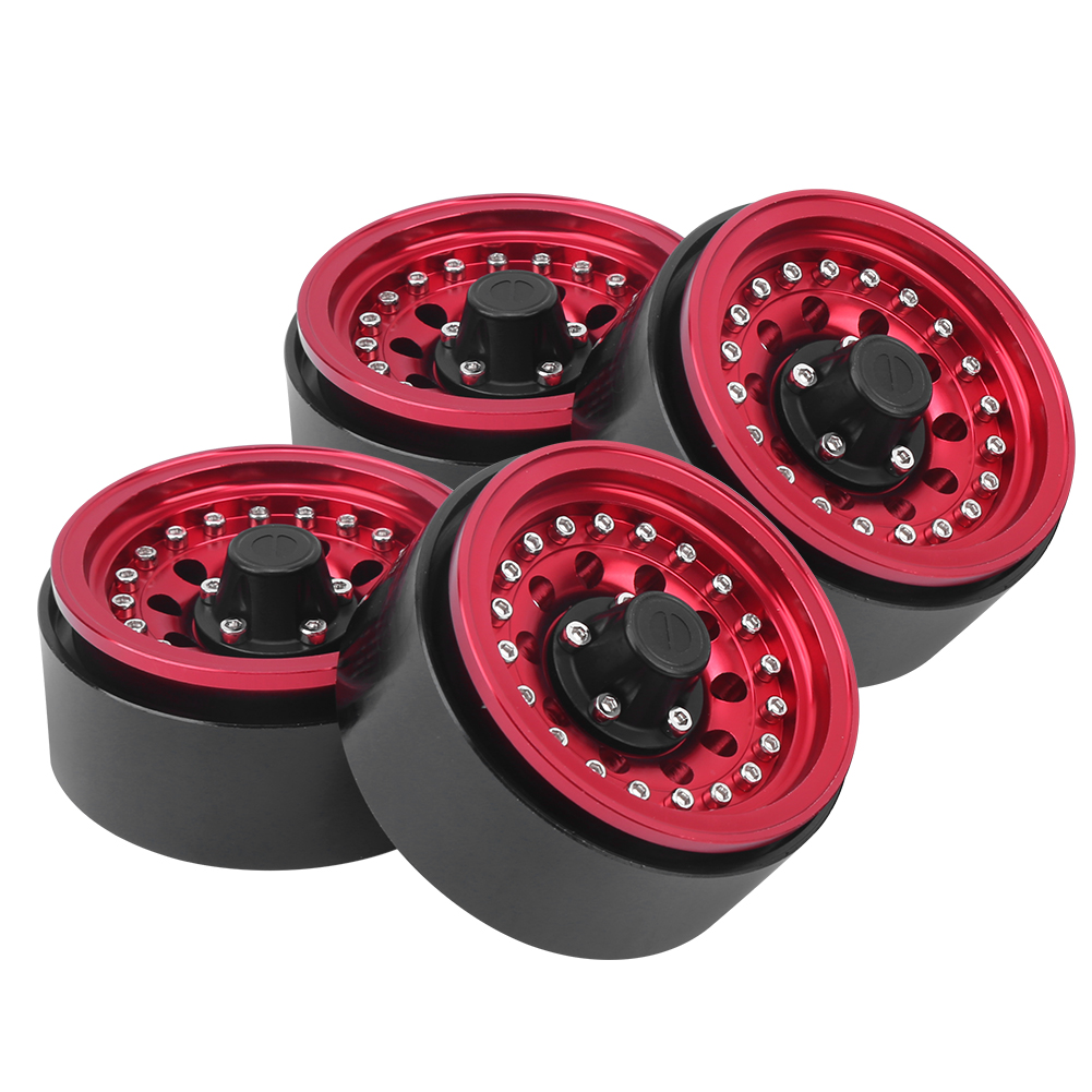 4-teilige Aluminiumfelgen Für 1/10 Rc-crawler, 1,9 Zoll Rc-car-zubehör, Rot